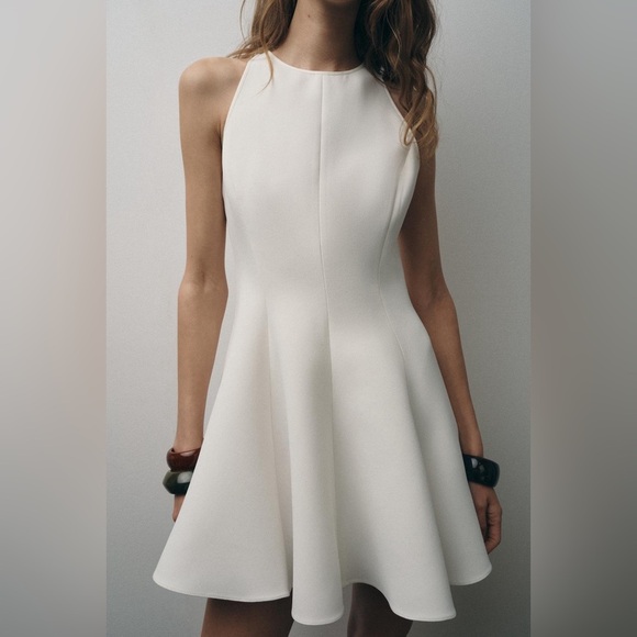 ZARA WHITE HALTER DRESS - Picture 4 of 8